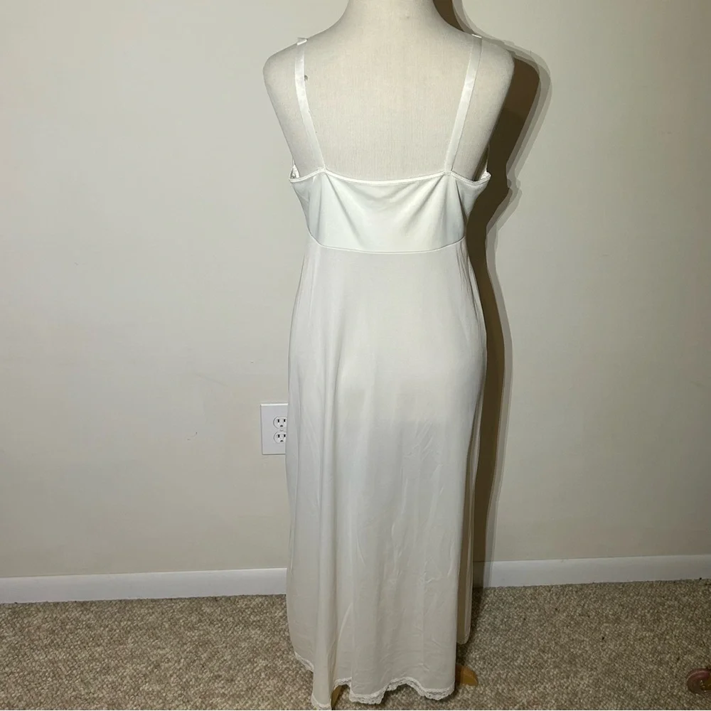 Vintage White Satin Chemise Midi Length - Picture 4 of 9